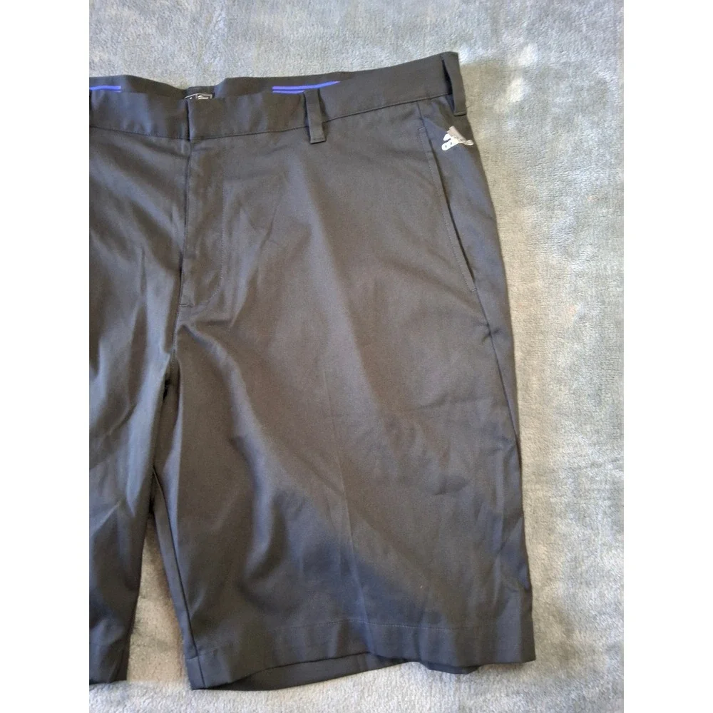 Adidas Golf Shorts Mens 40 Black Flat Front Performance Athletic‎ Casual Summer